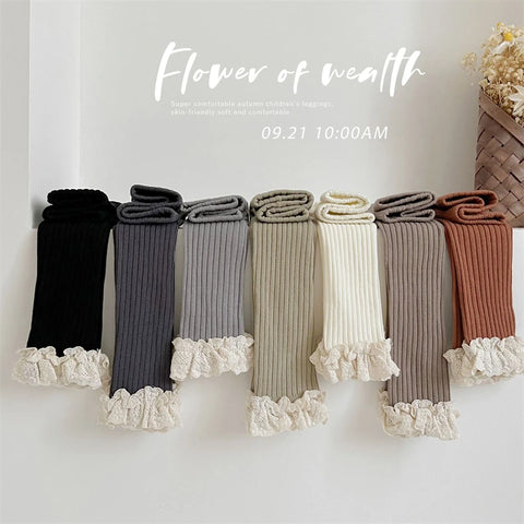 Baby and Girls Lace Trim Leggings Pants