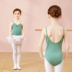 Girls Cotton Camisole Ballet Leotard – Sleeveless U-Back Bodysuit