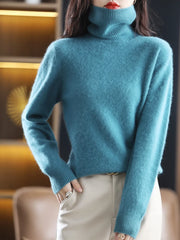 Women’s 100% Mink Cashmere Turtleneck Sweater