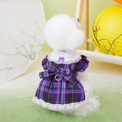 Plaid Summer Dog Dress 🎀 Lightweight Skirt Outfit for Small & Medium Dogs