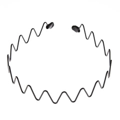 1/6PCS Metal Wavy Hair Bands – Unisex Black Head Hoop