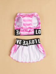 Striped Summer Dog Dress 🌞 Cool Swimwear Outfit for Small Dogs & Cats