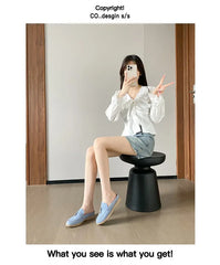 New 2025 Soft Bottom Tassel Lock Buckle High Top Loafers Women's round Toe Mid Heel Comfortable Leather Shoes Leisure Style