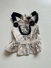 Rabbit Print Dog Dress 🐰 Cute Sling Jumpsuit Outfit for Pets