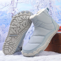 Women/Men Barefoot Snow Boots Warm Fur Shoes Non Slip Minimalist Ankle Boots Thermal Plush Shoes Comfortable for Hiking Walking