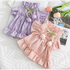 Tulip Pleated Summer Pet Dress 🌷 Princess Outfit for Small & Medium Dogs