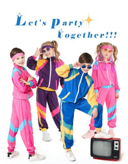Kids 80s Tracksuit Hip Hop Costume – Retro Top & Pants Set