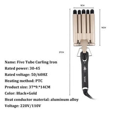 3-in-1 Reversible Triple Barrel Hair Waver – Deep & Small Wave Curling Iron