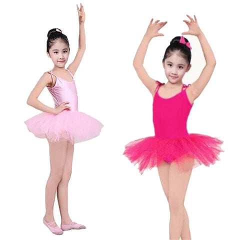 Girls Suspender Ballet Tutu Dress – Elegant Stage Dance Outfit