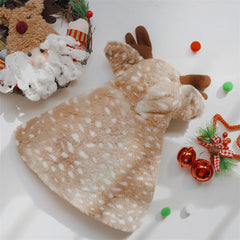 Christmas Reindeer Pet Costume – Hooded Cape & Hat Set for Dogs and Cats