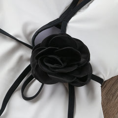 2025 Floral Halter Bandage One-Piece Swimsuit – Women’s Sexy Monokini Beachwear