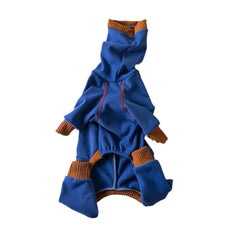 Plush High-Neck Dog Jumpsuit – Warm Four-Leg Winter Outfit for Small Pets