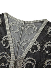 Summer Printed Midi Beach Dress – Women’s 3/4 Sleeve Tie-Up Swimsuit Cover-Up