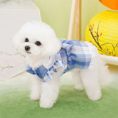 Plaid Summer Dog Dress 🎀 Lightweight Skirt Outfit for Small & Medium Dogs
