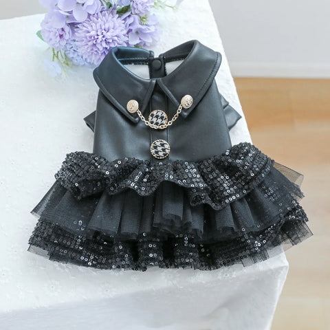 Luxury Black Leather Dog Coat 🖤 Waterproof Autumn/Winter Outfit for Small Pets