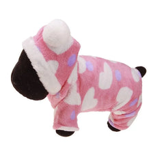 Winter Coral Fleece Dog Jumpsuit – Cute Warm Pajamas for Small Dogs & Cats