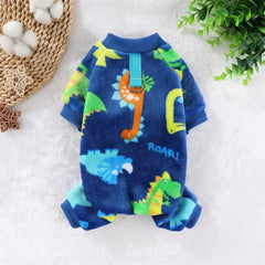 Winter Warm Fleece Dog Jumpsuit – Plush Pajamas for Small Dogs  Description: