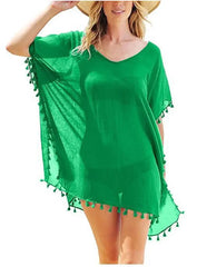 Loose-Fit Cotton Tunic Cover-Up – Women’s Swim T-Shirt Dress