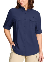 TACVASEN Women’s Quick-Dry Hiking Shirt – Long Sleeve Outdoor Top