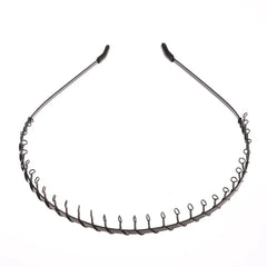1/6PCS Metal Wavy Hair Bands – Unisex Black Head Hoop