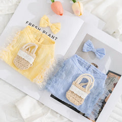 Cute Floral Lace Pet Dress Harness – Cute Spring/Summer Outfit for Small Dogs & CatsCat Dog Floral Crossbody Vest Harness - Spring/Summer Lace Dress Two-Legged Outfit for Teddy Dogs & Cats, Pet Clothes