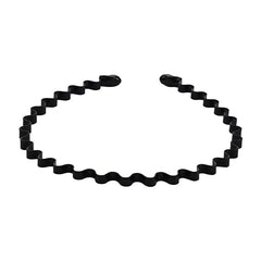 1/6PCS Metal Wavy Hair Bands – Unisex Black Head Hoop