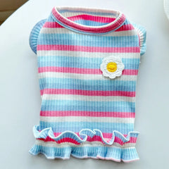 Flower Dog Dress 🌸 Cooling Summer Outfit for Small Dogs & Cats