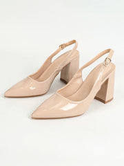 Women's Slingback Closed Toe Block Chunky Low Heel Pumps Office Wedding Party Dress Shoes
