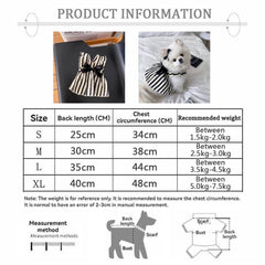 Striped Princess Dog Dress – Summer Pet Skirt with Big Bow for Small & Medium Dogs and Cats