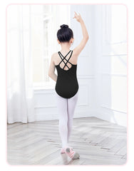 Girls Double Camisole Ballet Leotard – Spaghetti Strap Dance Bodysuit