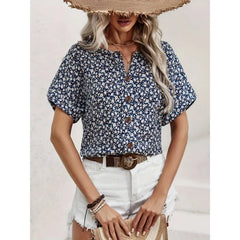 Plus-Size Women’s Floral Beach T-Shirt – Summer Short Sleeve Top