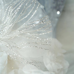 Luxury Lace Rose Dog Dress – White & Pink Wedding Outfit for Small Pets