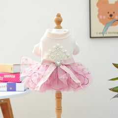 Blue Galaxy Pet Dress 🌌 Fluffy Gauze Wedding Outfit for Dogs & Cats