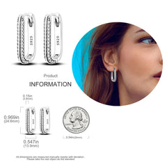 925 Silver Hoop Earrings for Women – Zircon Heart & Star Drops