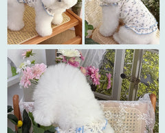 Pet Floral Tutu Dress – Mesh Layered Skirt for Small Dogs & Puppies