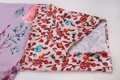 Peacock Print Beach Kimono – Self-Belted Swimsuit Cover-Up Wrap Dress