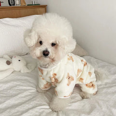 Plush Fleece Pet Jumpsuit – Warm Winter Pajamas for Small & Medium Dogs or Cats
