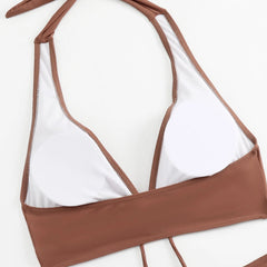 High-Waist Plant Print Bikini Set – Women’s Two-Piece Swimsuit