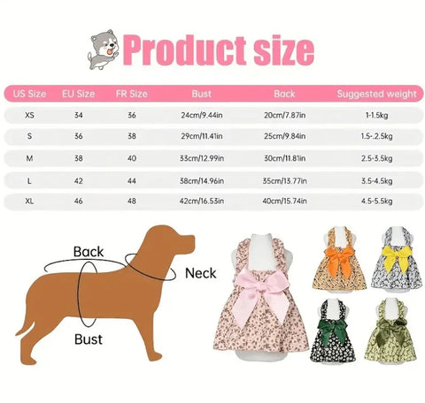 Cyan Flower Pet Dress 🌸 Slim Summer Outfit for Small Dogs & Cats
