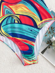 Vigoashely Sexy Print Strappy Push-Up One-Piece Swimsuit – 2025 Backless Monokini