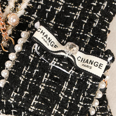 Black Princess Pet Dress – Thickened Warm Winter Outfit for Dogs & Cats