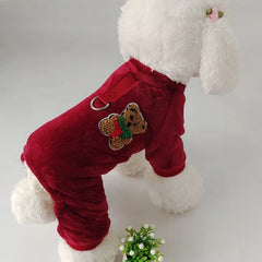 Fleece Warm Pet Clothes – Winter Dog Jumpsuit Pajamas