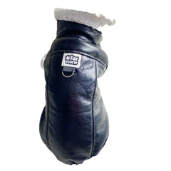 Velvet Leather Dog Jacket – Warm Winter Sleeveless Vest for Small Dogs