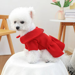 Christmas Elk Pet Dress 🎄 Warm Red Winter Outfit for Dogs & Cats