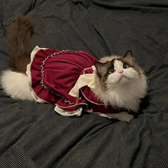 Lolita Princess Pet Dress – Bow Skirt Outfit for Small Dogs & Cats