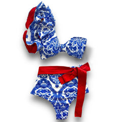 2025 Floral Ruffle Bandage Bikini Set – Women’s Push-Up Two-Piece Swimsuit