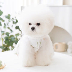 Fashion Print Summer Dog Dress 🌸 Sweet Bow Princess Outfit for Small Dogs & Cats