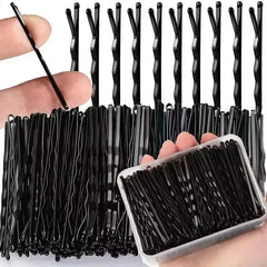 60/600pcs Black Hairpins – U-Shaped & Straight Styling Clips