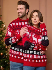 2025 New Women Men Kids Christmas Sweaters Casual Soft Jumpers Warm Thicken Matching Outfits Pullover Knitwear Xmas Family Look