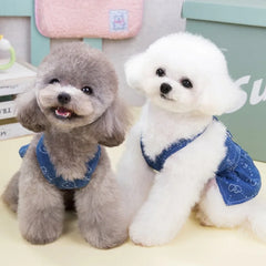 Luxury Denim Dog Dress 👗 Designer Summer Outfit for Small Dogs & Cats